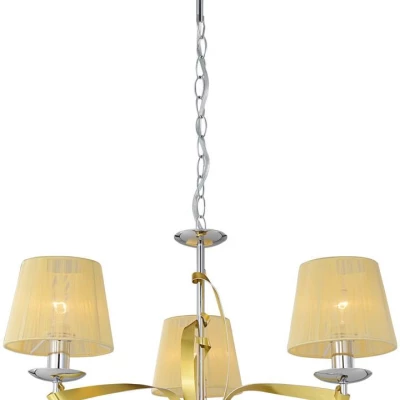 Moderní závěsné tříramenné osvětlení DIVA - 3xE14, 40W, chromované / zlaté