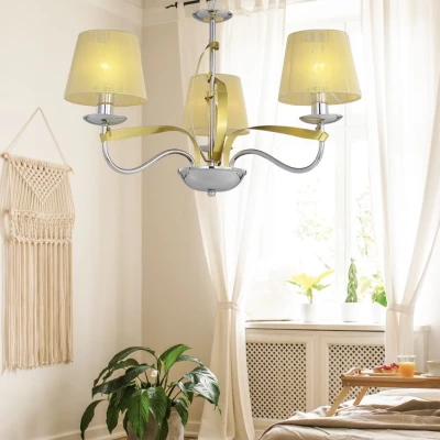 Moderní závěsné tříramenné osvětlení DIVA - 3xE14, 40W, chromované / zlaté