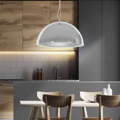 Závěsné kovové světlo DORADA - 1xE27, 60W, 30cm, kulaté, chromované