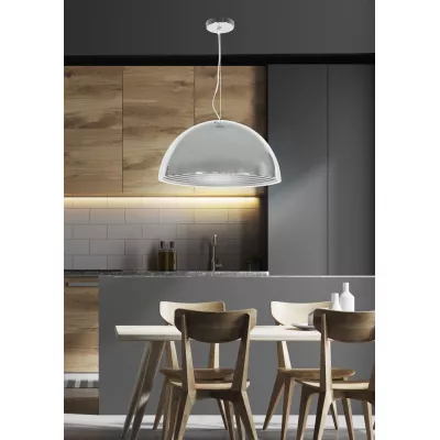 Závěsné kovové světlo DORADA - 1xE27, 60W, 30cm, kulaté, chromované