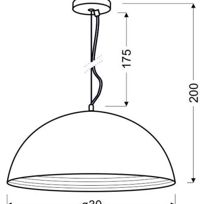 Závěsné kovové světlo DORADA - 1xE27, 60W, 30cm, kulaté, chromované