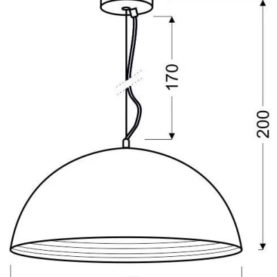 Závěsné kovové světlo DORADA - 1xE27, 60W, 40cm, kulaté, chromované
