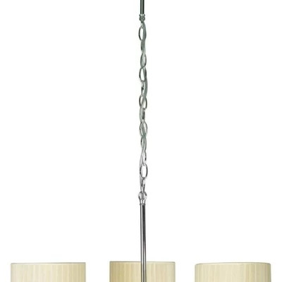 Závěsné tříramenné osvětlení DRAGA - 3xE27, 60W, chromované / krémové