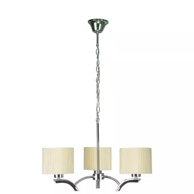 Závěsné tříramenné osvětlení DRAGA - 3xE27, 60W, chromované / krémové