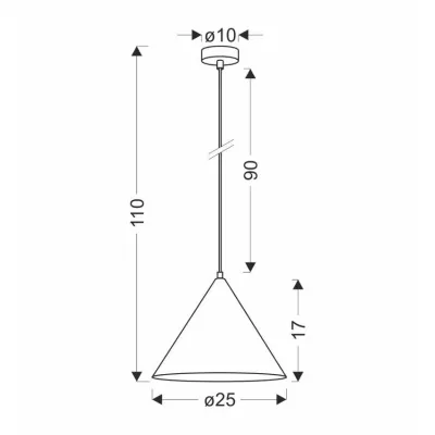 Závěsné skandinávské osvětlení DUNCA - 1xE27, 40W, 25cm, kulaté, ořech, černé