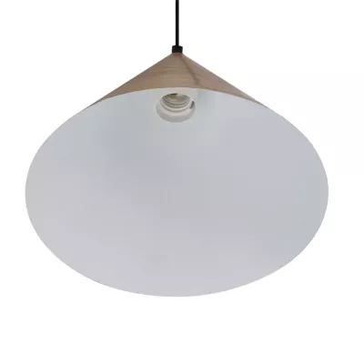 Závěsné skandinávské osvětlení DUNCA - 1xE27, 40W, 25cm, kulaté, dub, černé