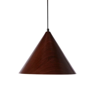 Závěsné skandinávské osvětlení DUNCA - 1xE27, 40W, 32cm, kulaté, ořech, černé