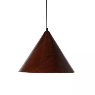 Závěsné skandinávské osvětlení DUNCA - 1xE27, 40W, 32cm, kulaté, ořech, černé