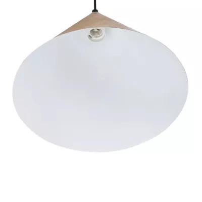 Závěsné skandinávské osvětlení DUNCA - 1xE27, 40W, 32cm, kulaté, dub, černé