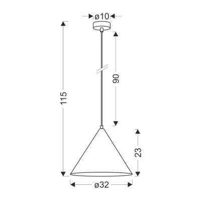 Závěsné skandinávské osvětlení DUNCA - 1xE27, 40W, 32cm, kulaté, dub, černé