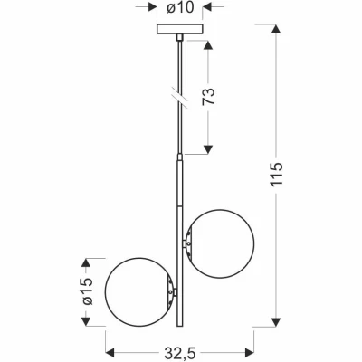 Moderní závěsné osvětlení DUO - 2xE14, 15W, zlaté / bílé