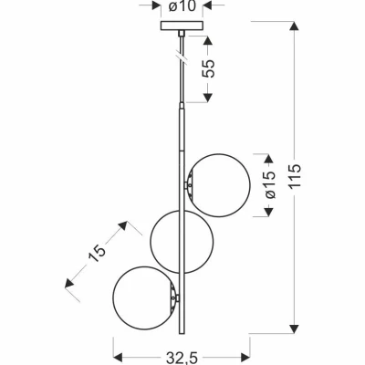 Moderní závěsné osvětlení DUO - 3xE14, 15W, zlaté / bílé