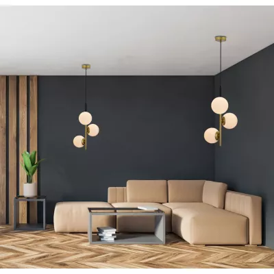 Moderní závěsné osvětlení DUO - 3xE14, 15W, zlaté / bílé