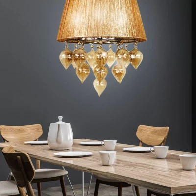 Závěsné moderní osvětlení ELISSA - 3xE14, 40W, šedobéžové