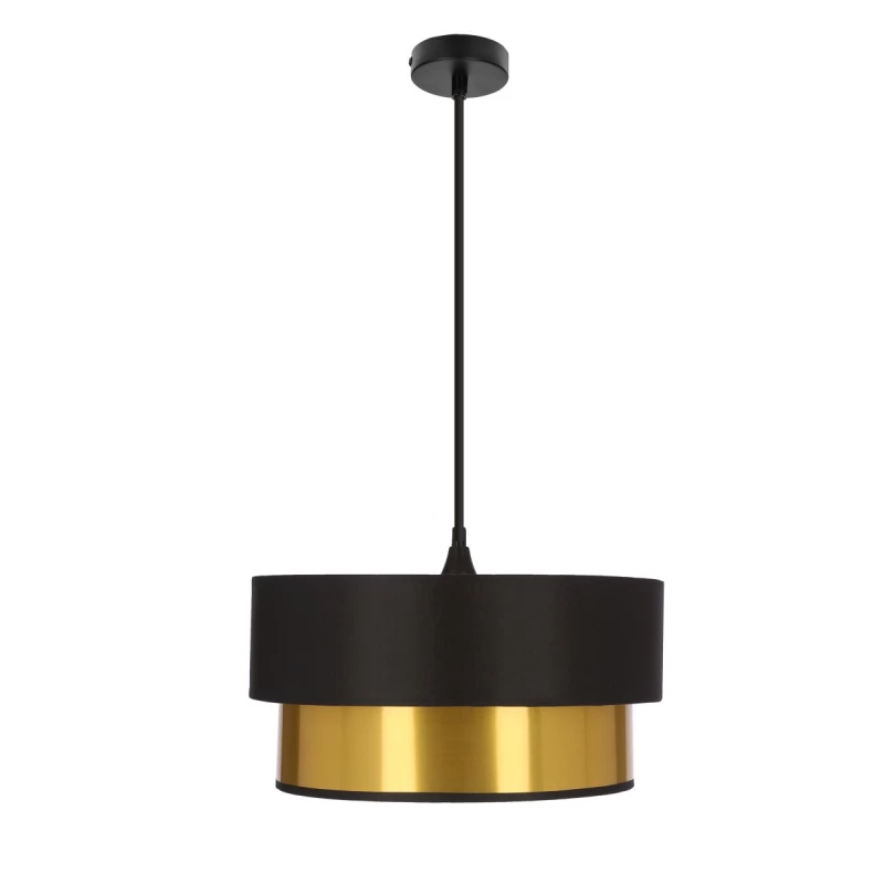 Moderní kulatý lustr ERNA - 1xE27, 60W, černý / zlatý