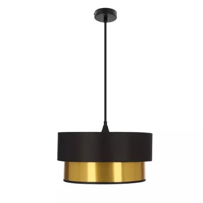 Moderní kulatý lustr ERNA - 1xE27, 60W, černý / zlatý