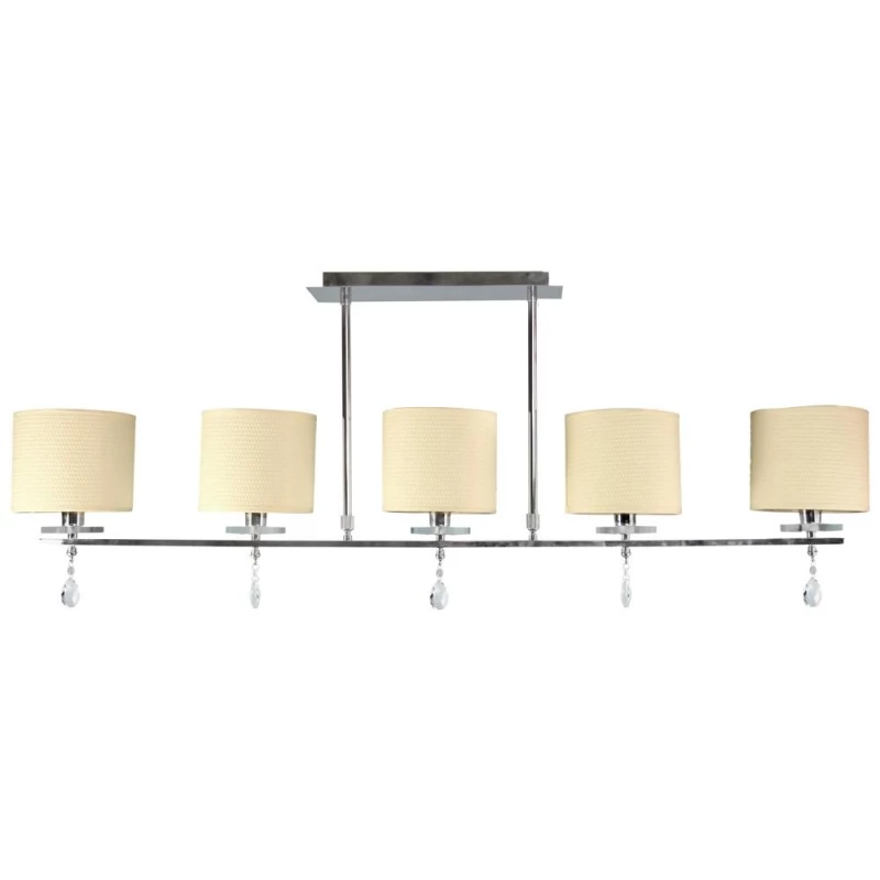 Moderní závěsné osvětlení nad jídelní stůl ESTERA - 5xE14, 40W, chromované / bílé