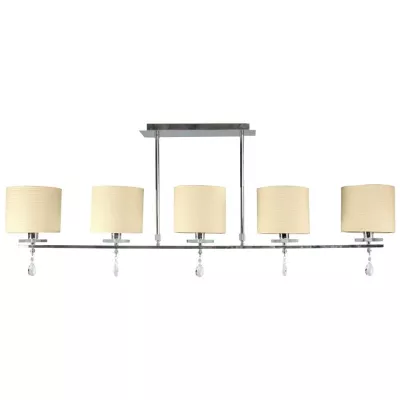 Moderní závěsné osvětlení nad jídelní stůl ESTERA - 5xE14, 40W, chromované / bílé