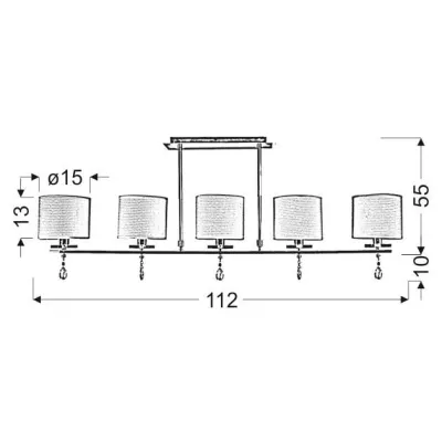 Moderní závěsné osvětlení nad jídelní stůl ESTERA - 5xE14, 40W, chromované / bílé