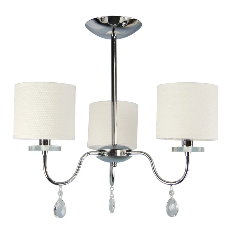 Moderní závěsné tříramenné osvětlení ESTERA - 3xE14, 40W, chromované / bílé
