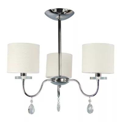 Moderní závěsné tříramenné osvětlení ESTERA - 3xE14, 40W, chromované / bílé