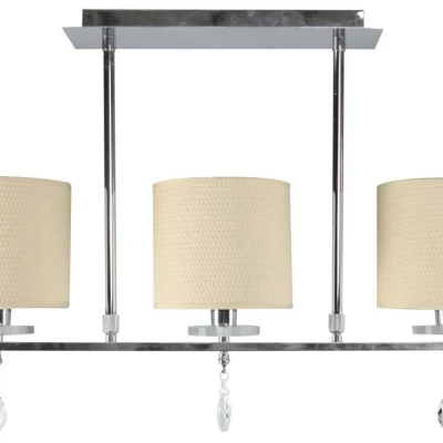 Moderní závěsné osvětlení nad jídelní stůl ESTERA - 3xE14, 40W, chromované / bílé