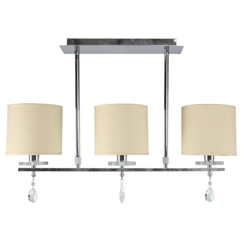 Moderní závěsné osvětlení nad jídelní stůl ESTERA - 3xE14, 40W, chromované / bílé