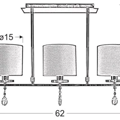 Moderní závěsné osvětlení nad jídelní stůl ESTERA - 3xE14, 40W, chromované / bílé