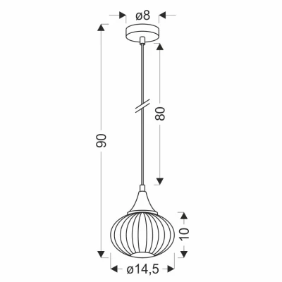 Moderní závěsné světlo EXETER - 1xE14, 40W, 14,5cm, kulaté, černé / čiré