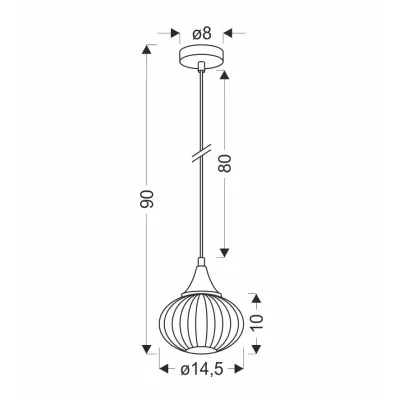Moderní závěsné světlo EXETER - 1xE14, 40W, 14,5cm, kulaté, černé / čiré