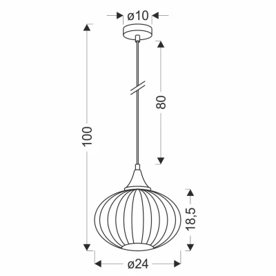 Moderní závěsné osvětlení EXETER - 1xE27, 40W, 24cm, kulaté, černé / čiré