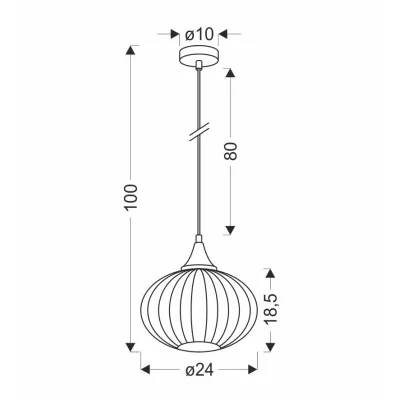 Moderní závěsné osvětlení EXETER - 1xE27, 40W, 24cm, kulaté, černé / čiré