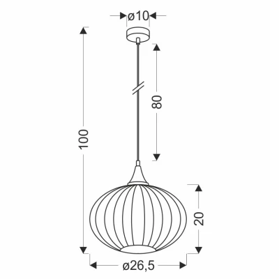 Moderní závěsné svítidlo EXETER - 1xE27, 40W, 26,5cm, kulaté, černé / čiré