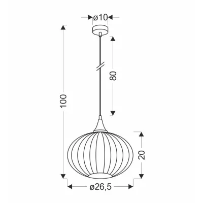 Moderní závěsné svítidlo EXETER - 1xE27, 40W, 26,5cm, kulaté, černé / čiré