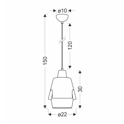 Závěsné moderní osvětlení FALUN - 1xE27, 40W, šedé / žluté