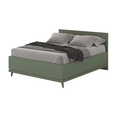 Manželská postel 160x200 ARWEN - zelená / dub