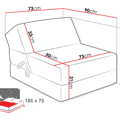 VÝPRODEJ - Rozkládací křeslo OTTO - hnědé 1