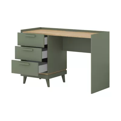 Psací stůl ARWEN - zelený / dub
