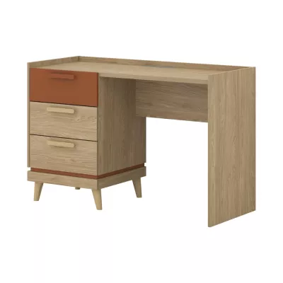 Psací stůl ARWEN - dub / cihlový