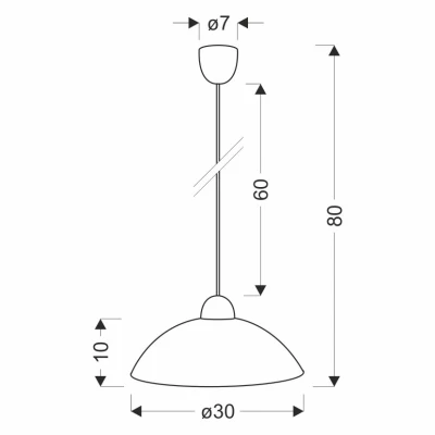 Závěsné kulaté osvětlení FANUSA - 1xE27, 60W, 30cm, bílé