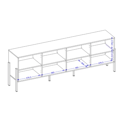 Široká komoda s dvířky ADIS - bílá