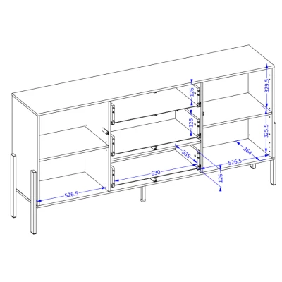 Široká kombinovaná komoda ADIS - kašmír
