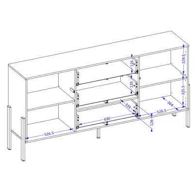 Široká kombinovaná komoda ADIS - kašmír