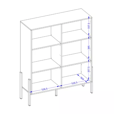 Vysoká komoda s dvířky ADIS - kašmír