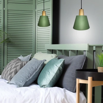 Kovové závěsné svítidlo FARO - 1xE27, 40W, zelené