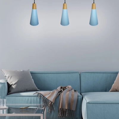 Závěsné kovové svítidlo FARO - 1xE27, 40W, modré