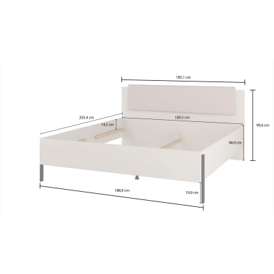 Manželská postel 180x200 ADIS S s úložným prostorem - kašmír