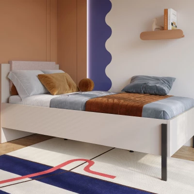 Jednolůžková postel 100x200 ADIS S s úložným prostorem - kašmír