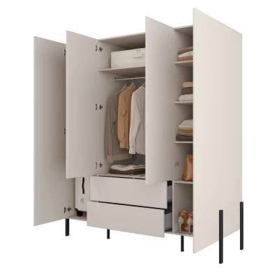 Velká šatní skříň 184 cm ADIS S - kašmír