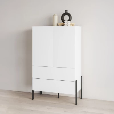 Nízká skříň 94 cm ADIS se šuplíky - bílá